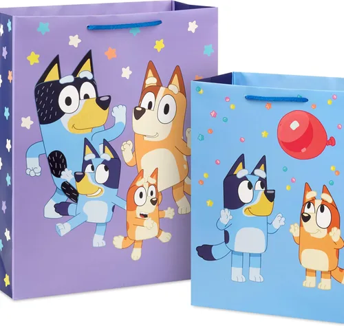 Miniatura 6 de Hallmark Juego de bolsas de regalo de cumpleaños Bluey (2 bolsas: 13 pulgadas grandes y 15 pulgadas extra grandes) para niños, nietos, niños y niñas