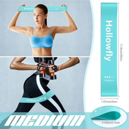 Miniatura 3 de Hollowfly 12 bandas de ejercicio de látex para entrenamiento de glúteos, bandas de ejercicio elásticas antideslizantes para piernas, sentadillas