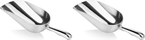 Miniatura 13 de New Star Foodservice 34523 Cuchara utilitaria de aluminio fundido de una pieza con fondo redondo para barra de hielo y harina, 12 onzas, plateado