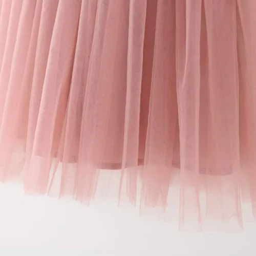 Miniatura 3 de Vestido de fiesta de tul con tirantes para niña, vestido de fiesta de tul y princesa, talla 6 M-5T, color rosa