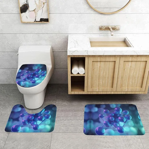 Miniatura 3 de CO2 Pattern absorbent non-slip floor mat set of 3 - suitable for bathroom, bedroom, kitchen