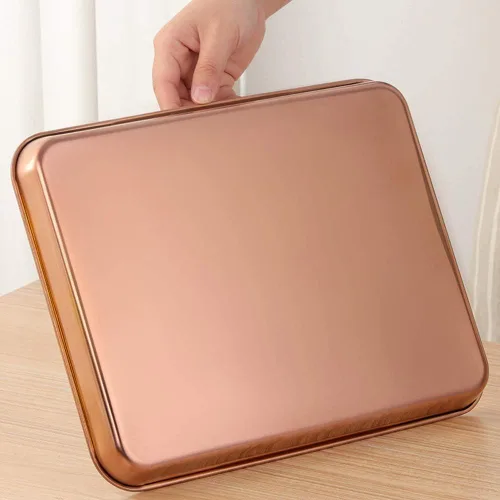 Miniatura 2 de Bandeja de acero inoxidable para mesa de café, plato de barbacoa, postre, plato de frutas, bandejas de desayuno, accesorios de cocina, oro rosa