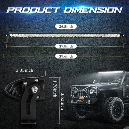 Miniatura 4 de Barra de luz LED de 36 pulgadas, 180 W, combo de inundación de una sola fila, lámpara antiniebla de conducción 3D, iluminación todoterreno, luces