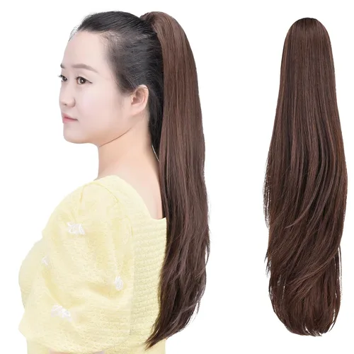 Miniatura 37 de Extensión de cola de caballo negra con clip de garra, ondulada, 10 pulgadas, 3.5 onzas, sintético, como verdaderos, postizos, para mujer, Yaki