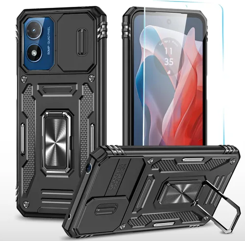 Miniatura 10 de Funda para teléfono SunStory para Motorola Moto G Play 2024 con protector de pantalla HD y cubierta deslizante para la cámara y soporte con patas