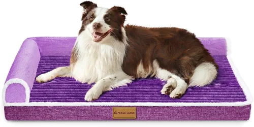 Miniatura 12 de Patas Lague Cama Ortopédica para Perros de Tamaño Grande 36''X24'', Impermeable Cómoda con Bolster en L Mediano Antideslizante Suave Cálida Cama