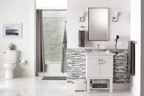 Miniatura 7 de Moen Voss – Grifo monomando de un solo agujero para lavabo de baño, cromado, con placa de cubierta opcional, 6903