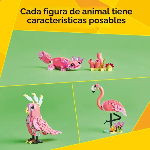 Miniatura 5 de LEGO Creator 3 en 1 Animales Salvajes: Juguete de Construcción de Animales de Flamenco Rosa - Juego con 3 Opciones de Construcción, Flamenco Rosa