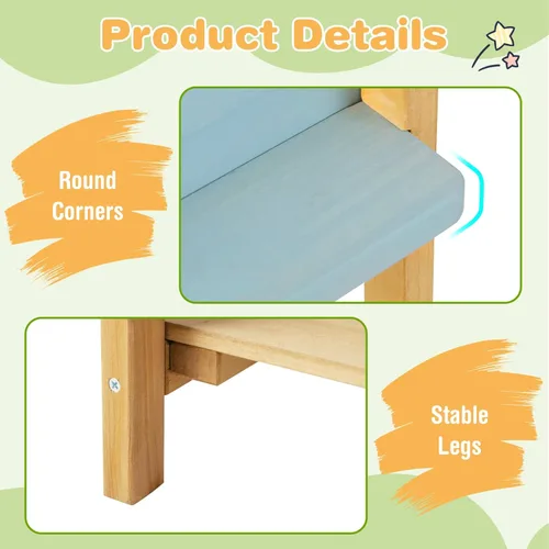 Miniatura 7 de HONEY JOY Cocina de barro, cocina de madera de abeto para niños, mesa de barro, agua corriente, fregadero extraíble, juego de cocina para niños al