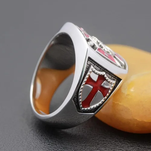 Miniatura 5 de Vintage Knights In Hoc Signo Vinces Templar Masones Masónicos Anillo de plata esterlina HE66F (10)