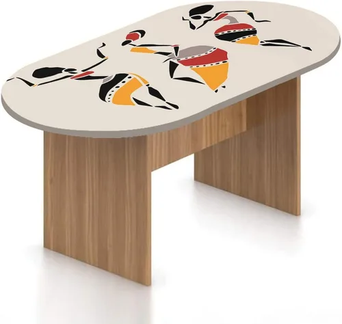 Miniatura 9 de Mantel ajustable ovalado, decoración africana, funda de poliéster elástico, mantel con estampado exótico tribal africano, para cocina, fiesta