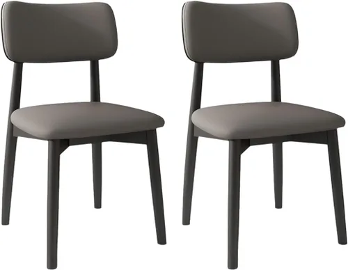 Miniatura 57 de YVYKFZD Solid Wood Dining Chairs, Kitchen Chairs Set with Curved Backrest, Leather Upholstered Dining Room Chair, Armless Living Room Chair, for