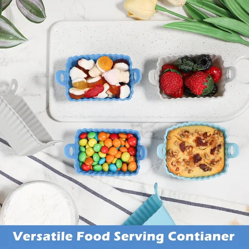 Miniatura 6 de Koluti Paquete de 12 tazas de silicona antiadherentes para magdalenas, moldes reutilizables para cupcakes con doble asa, libres de BPA, mini