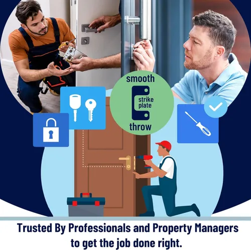 Miniatura 6 de Placa de golpeo ajustable para puertas exteriores - agujero grande para cerrojos y cerraduras electrónicas - Placa de seguridad para el hogar