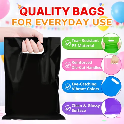 Miniatura 7 de ANZNKU 50 bolsas negras de recuerdo de fiesta, 8 x 11 pulgadas, bolsa de regalo para dulces de Pascua, joyas artesanales, bolsas de regalo