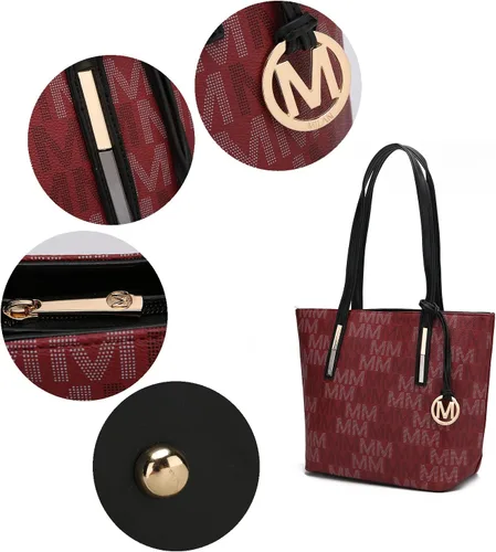 Miniatura 7 de MKF Collection Bolso Satchel para Mujer, Bolso de Hombro, Bolso Tote Pequeño y Cartera de Muñeca de Cuero Vegano por Mia K