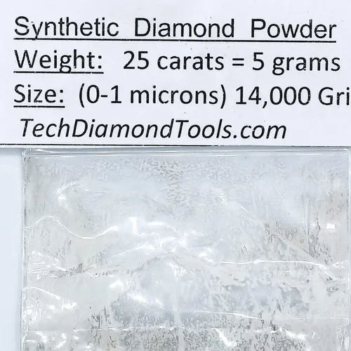 TechDiamondTools Polvo de diamante para pulir vidrio, cuarzo, mármol, piedra, piedra, parabrisas, travertino, grano 14,000, grano 14,000, 0-1