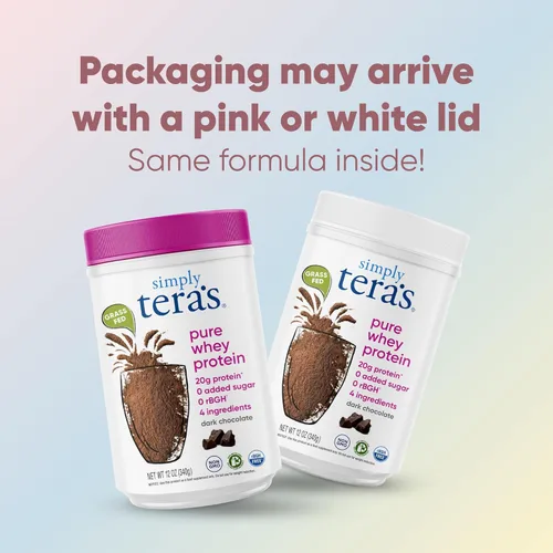 Miniatura 2 de simply tera's Polvo de Proteína de Suero Puro - Polvo de Proteína Limpia de Chocolate Oscuro, Polvo de Proteína de Suero de Leche Alimentada