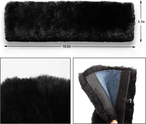 Miniatura 3 de Funda para cinturón de seguridad de automóvil de lana de oveja genuina suave, 2 piezas, almohadilla para hombro del cinturón de seguridad para una
