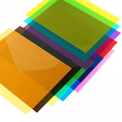 Miniatura 6 de Tong Gu 5 piezas de color A4 PVC hojas de plástico flexible transparente gel transparente DIY manualidades película filtro de iluminación (negro)