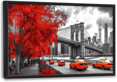 Miniatura 37 de Cuadros Grandes Enmarcados Arte de Pared para Sala de Estar, Lobos del Bosque Decoración de Pared de Gran Tamaño Lobo Animal Impresión en Lienzo