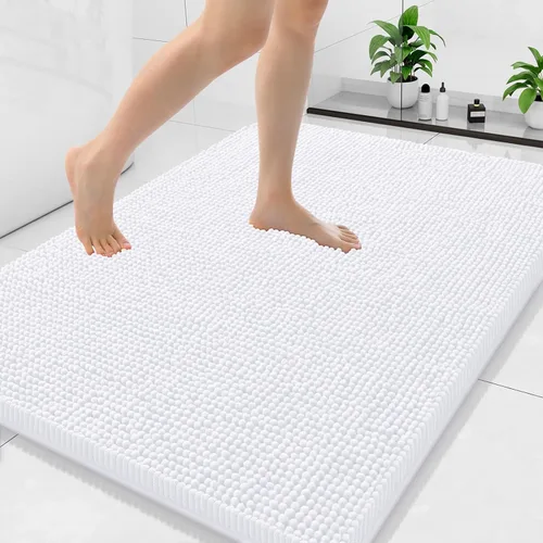 Miniatura 171 de Arotive Alfombras de baño de felpilla extrasuaves y absorbentes, de 24 x 16 pulgadas, lavables a máquina, parte trasera de goma antideslizante