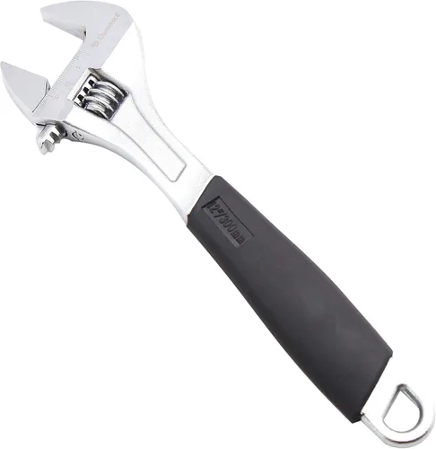 Llave ajustable de 12 pulgadas, herramienta de mano profesional, mango suave Llave de goma negra