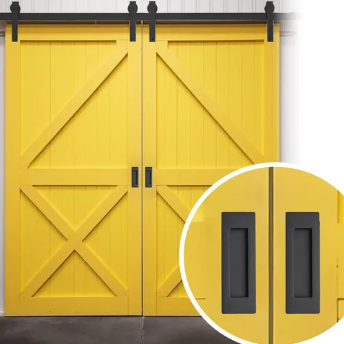 Miniatura 8 de JOY DECOR Paquete de 2 manijas de bolsillo para puerta, tiradores rectangulares empotrados de 4.72 pulgadas para puertas corredizas de armario