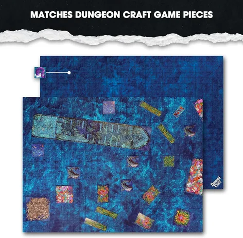 Miniatura 5 de DUNGEON CRAFT Battlemaps - Juego de mesa, alfombrilla de batalla para Calabozos y Dragones, alfombrilla DND laminada brillante de doble cara