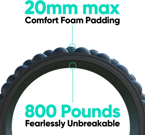 Miniatura 5 de FitBeast Rodillo de Espuma para la Espalda, Rodillo de Espuma con Rueda para la Espalda - Rodillo Muscular Específico para Masaje de Tejido Negro