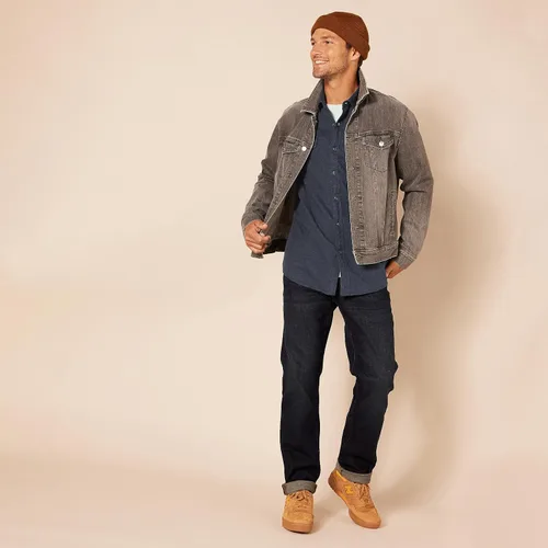 Miniatura 5 de Tienda Essentials Camisa de franela de manga larga con dos bolsillos para hombre