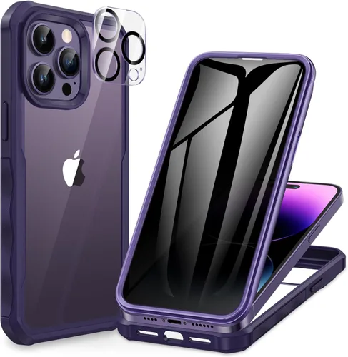 Miniatura 65 de CENHUFO Funda de privacidad para iPhone 11 Pro, funda de cuerpo completo con protector de pantalla de privacidad de vidrio templado 9H integrado