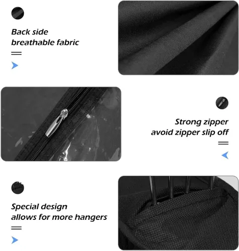Miniatura 4 de KIMBORA Bolsa de traje de 40 pulgadas para hombres con bolsas de ropa de 4 pulgadas para colgar ropa, funda de traje para almacenamiento de armario