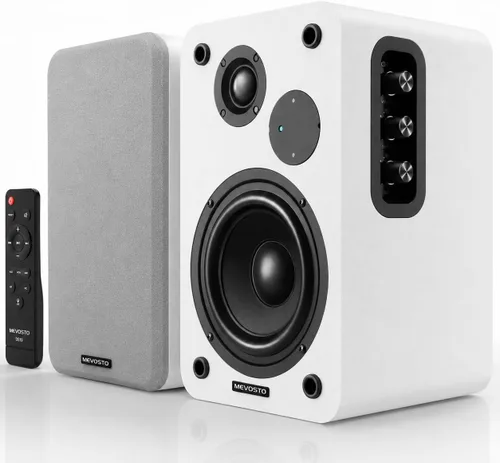 Miniatura 9 de Altavoces activos para estantería de 36 W RMS - Altavoz inalámbrico BT 5.4 con woofer de 5 pulgadas, altavoces de PC de cúpula de seda, monitores