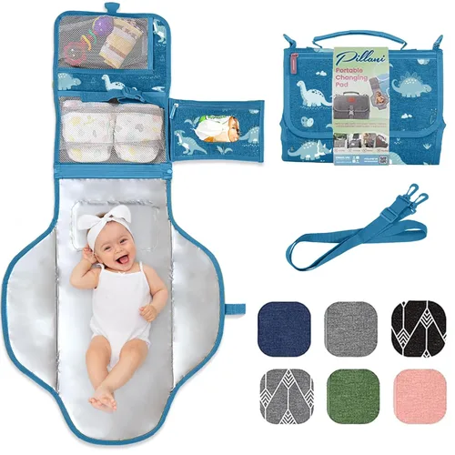 Miniatura 9 de Cambiador portátil para regalos de baby shower y regalos de nueva mamá, cambiador de pañales de viaje para recién nacidos, cambiador de pañales gris