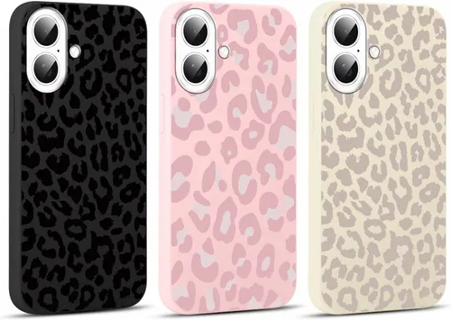 Miniatura 9 de Paquete de 3 Fundas Bonitas con Estampado de Guepardo para iPhone 13/14 de 6.1" Funda de Teléfono, Fundas de Diseño Estético de Leopardo Silicona
