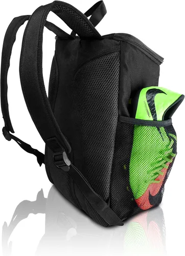Miniatura 2 de Mochila de fútbol con compartimento para pelotas - Para niños y niñas La bolsa se adapta a todos los equipos de fútbol y equipo de gimnasio (negro)