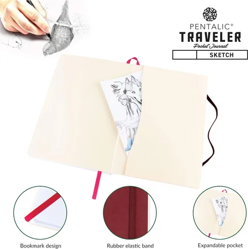 Miniatura 4 de Cuaderno de bocetos Travelers Dot Grid Pentalic Art, libre de ácidos