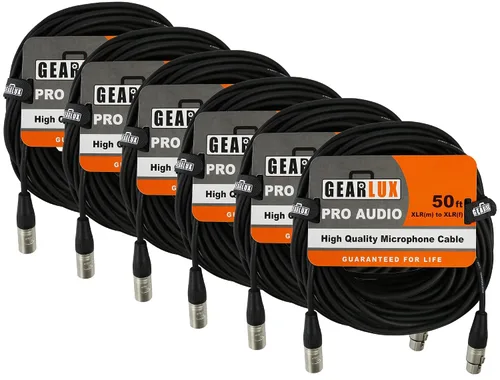 Miniatura 19 de Gearlux – Cable de micrófono XLR, completamente balanceado, macho a hembra, 25 pies - Paquete de 3