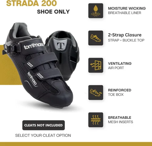 Miniatura 2 de Tommaso Strada Mens SPD & Peloton Shoes2 in 1 Cycling ShoesInstall Your Own Delta or SPD Cleats for Spin Bikes, Indoor Cycles or Most Mens