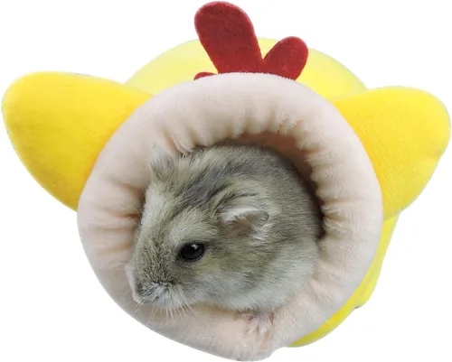 Miniatura 8 de WishLotus Cama para hámster, mini casa suave y cálida, nido antideslizante para hámsters enanos, mini erizos y mascotas pequeñas (gris)