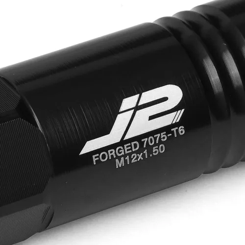 Miniatura 3 de J2 Engineering 7075 Aluminio Negro M12 x 1.5 20 piezas L: 2.362 in Tuerca de extremo abierto con adaptador de enchufe