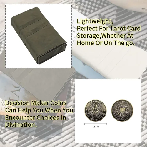 Miniatura 3 de Knana 3 piezas Soporte para cartas de Tarot, Bolso de Terciopelo para Tarot, Accesorios de Tarot - Blanco y Gris Estilo 1