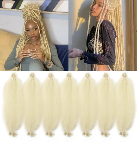 Miniatura 74 de 3 paquetes de cabello trenzado Marley Twist de 8 pulgadas, cabello afro twist elástico preseparado para rastas suaves de imitación, cabello