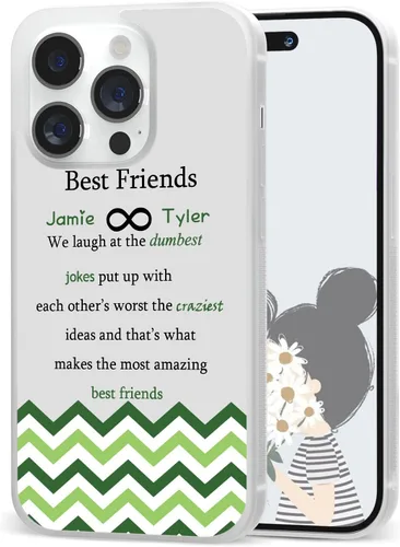 Miniatura 11 de Fundas de teléfono con nombre personalizado para mejores amigos iPhone 11 12 13 14 Pro Max Plus Mini X Xs Xr, Samsung Note 7 8 9 10 20 S21 S22 S23