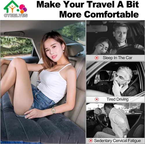 Miniatura 3 de Colchón inflable para automóvil, colchón para asiento trasero de caravana, viajes para automóvil, SUV, camión, berlina, furgonetas, coches grandes