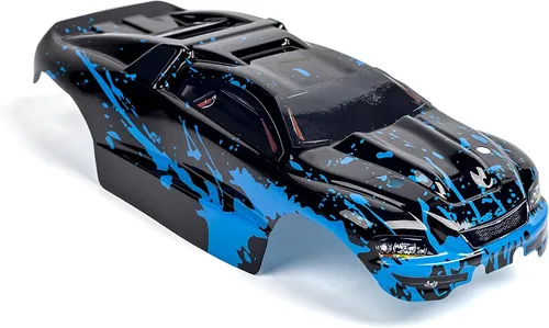 Miniatura 4 de SummitLink Cuerpo personalizado azul fangoso sobre negro estilo compatible con e-Revo Mini escala 1/16 RC coche o camión (camión no incluido)