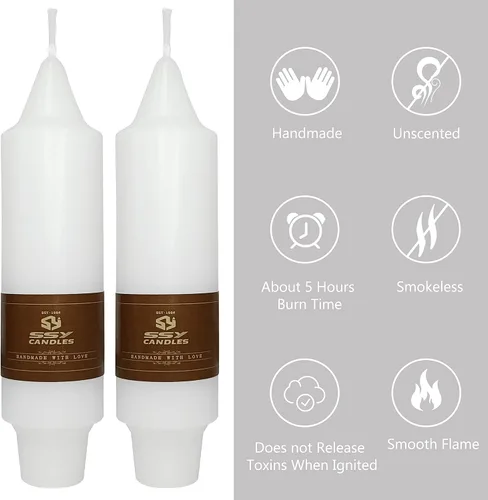 Miniatura 3 de Velas cónicas cortas de 5 pulgadas, velas sin aroma hechas a mano, juego de 4 con tiempo de combustión largo, velas retorcidas para boda, hogar