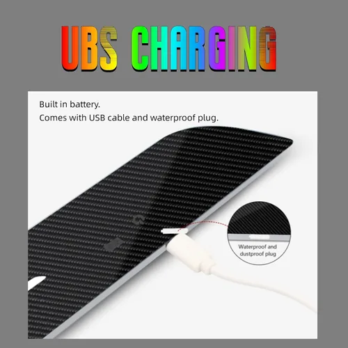 Miniatura 6 de Luces LED para umbral de puerta de auto, luces de bienvenida personalizables para puerta de auto, regalos de cumpleaños y día de Navidad para Negro
