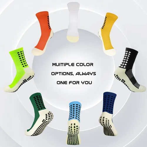 Miniatura 4 de Yufree Calcetines de fútbol para hombre, antideslizantes, almohadillas de agarre antideslizantes para fútbol, baloncesto, deportes, 4 pares